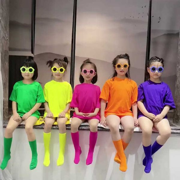 

children's t-shirt 2021 summer korean style pure cotton blouse bottom tees solid candy color tshirts fashion kids clothes g579w7d, Blue