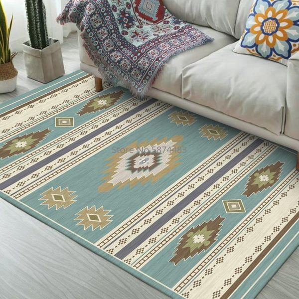 

carpets 200*300cm fashion european style fresh blue brown geometric ethnic living room bedroom kitchen bedside carpet floor mat