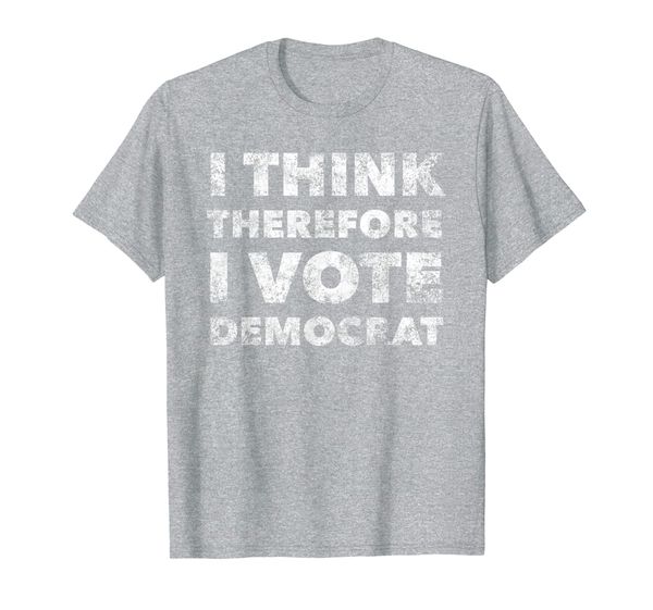 

i think therefore i vote democrat - funny anti republican t-shirt, White;black