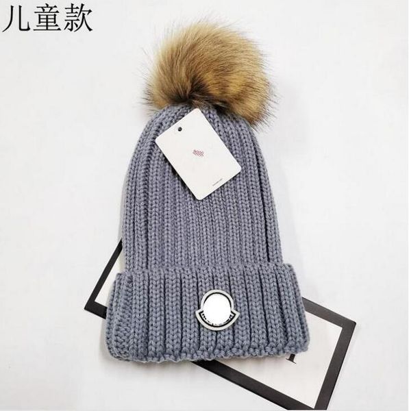 

berets children's hats super cute and warm knitted hat auttumn winter woolen windproof 2021, Blue;gray