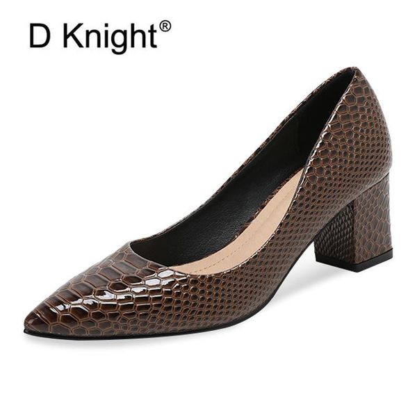 

dress shoes fashion pointed toe v cut woman high heel pumps ol shoe crocodile pattern designer vintage evening ladies, Black