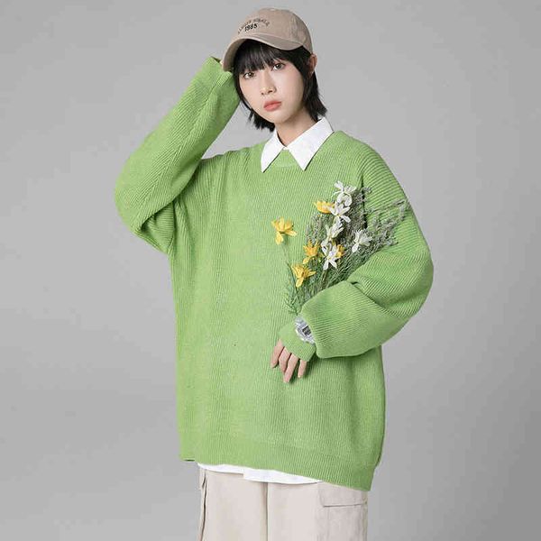 

hoodie female sleeve the neck jumper teenage girl grime femme oversize sweater knit, Black