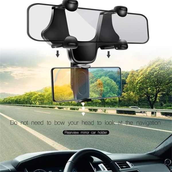

selling universal auto car rear-view mirror mount stand holder cradle for cell phone gps support wholesale drop mounts & holders
