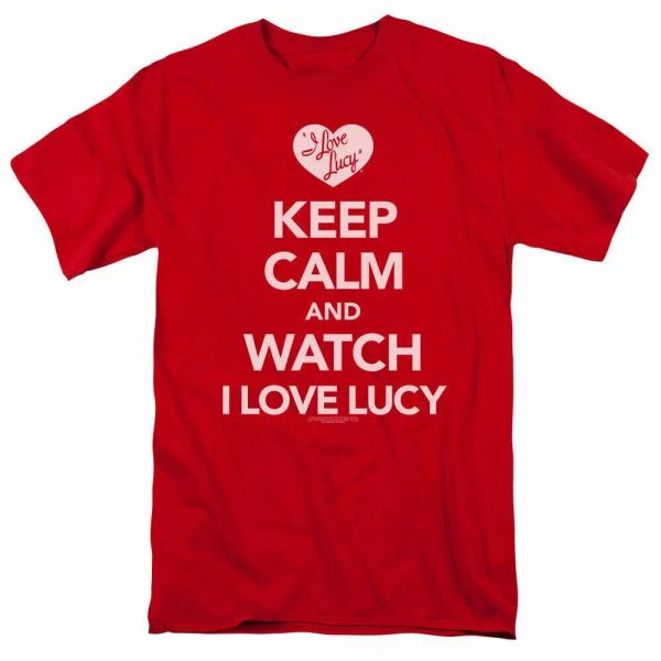 

i love lucy keep calm and waaa t shirt licensed funny tv show tee red, White;black