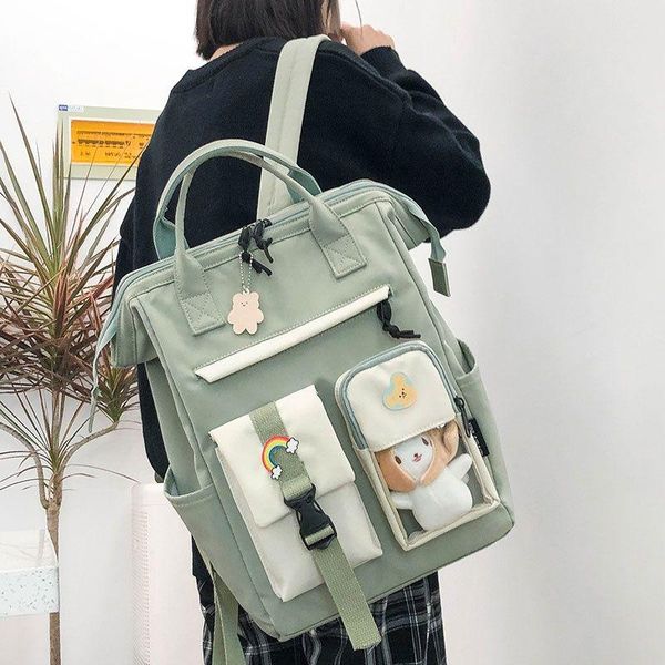 

high school bag for teenage girls backpack women young student schoolbag patchwork nylon bookbag bags