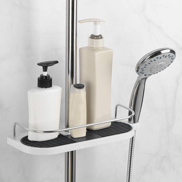 

bathroom shelves multifunctional shower lift bar storage rack punch-rod tray p666