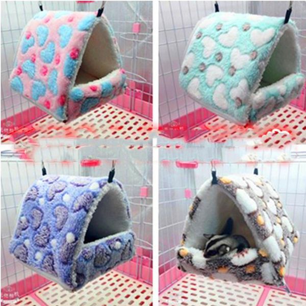 

kennels & pens 2021 pet hamster hammock cage 3 sizes cotton house plush soft hanging bed for squirrel little mouse living nests