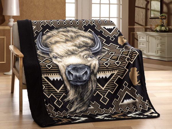 

Signature Designs Licensed Throw Blanket with Sherpa Lining (Buffalo Tribal)