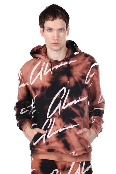 

men's hoodies & sweatshirts men batik pattern hooded sweatshirt, Black