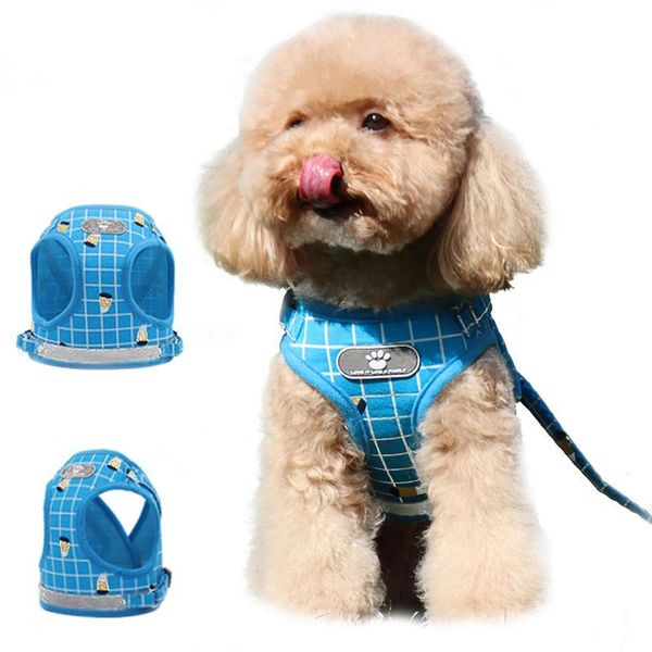 

dog collars & leashes harness with leash adjustable cat harnesses pet walking vest for small puppy outside training accessoires