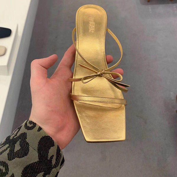 

summer women's shoes fashion sandals cat heel slippers strap gold black