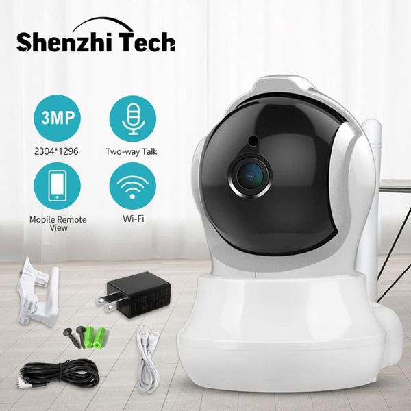 

cameras 3mp full-hd video ip camera security smart with p2p ir night vision remote monitoring auto tracking 355 Â° rotating for baby