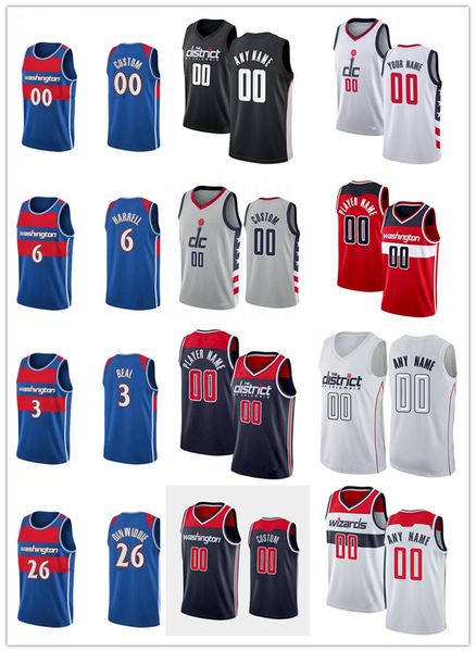 

75th custom men women youth washingtonwizards9 deni avdija 42 davis bertans 26 spencer dinwiddie 21 daniel gafford basketball je, Black;red