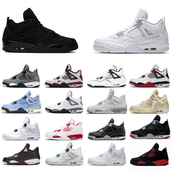 

2021 new basketball shoes 4s man oreo cement university red blue travis sail thunder olivia kim black cat taupe haze pine green pure money n