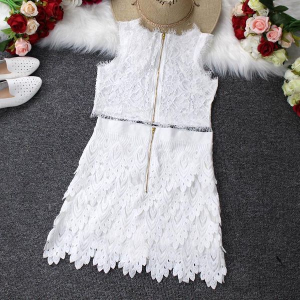

women's tanks & camis woman vest strap sleeveless skinny crop slim lace skirt female short tank 2021 fashion, White