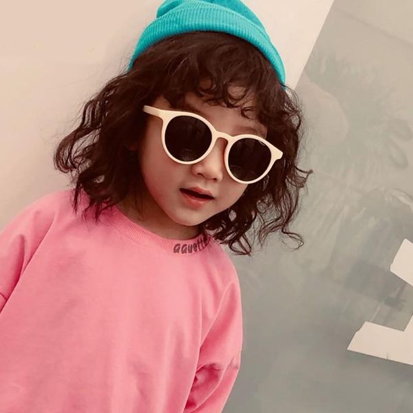 

sunglasses nlajizty kids boys and girls retro children round sun glasses vintage baby oculos eyewear, Blue