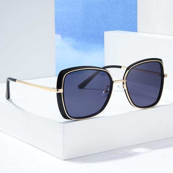 

ouming net red fashion personality big frame polarized women's sunglasses tr metal leg men's and sunglasses fashion 6157, White;black