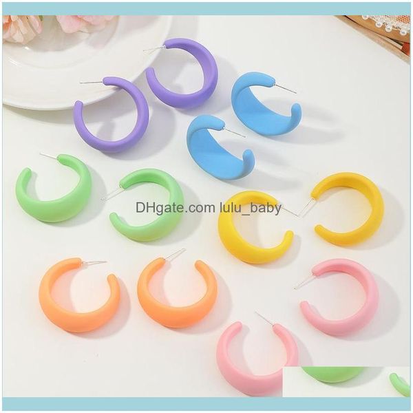 

hie jewelrysimple punk circle acrylic candy color boho resin earrings multi-color statement vintage earring for women gift hoop & drop deliv, Golden;silver