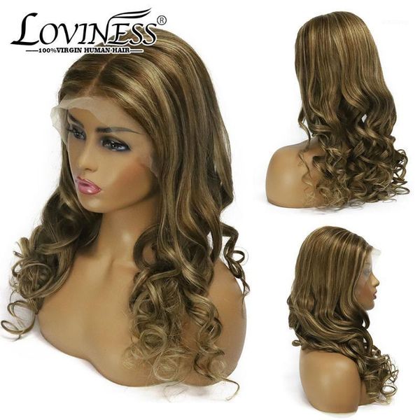 

remy ombre balayage black blonde curly kinky lace front human hair wig pre-plucked natural wave highlight hair1, Black;brown
