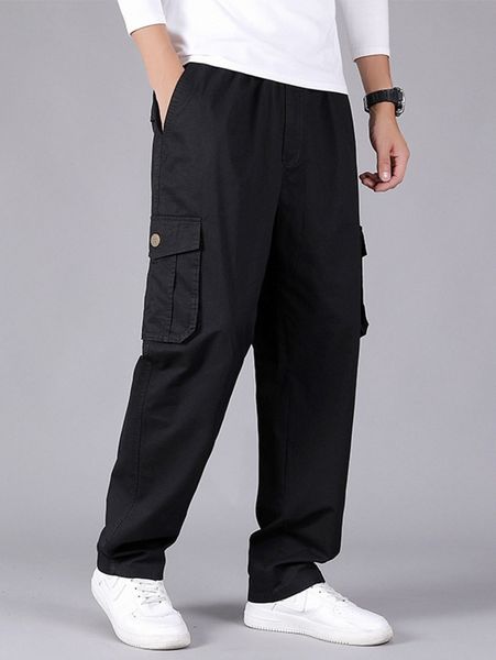 

men flap pocket cargo pants b0yz#, Black