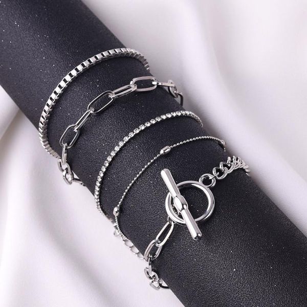 

charm bracelets 2021 women geometric ot buckle metal bracelet jewelry gifts, Golden;silver