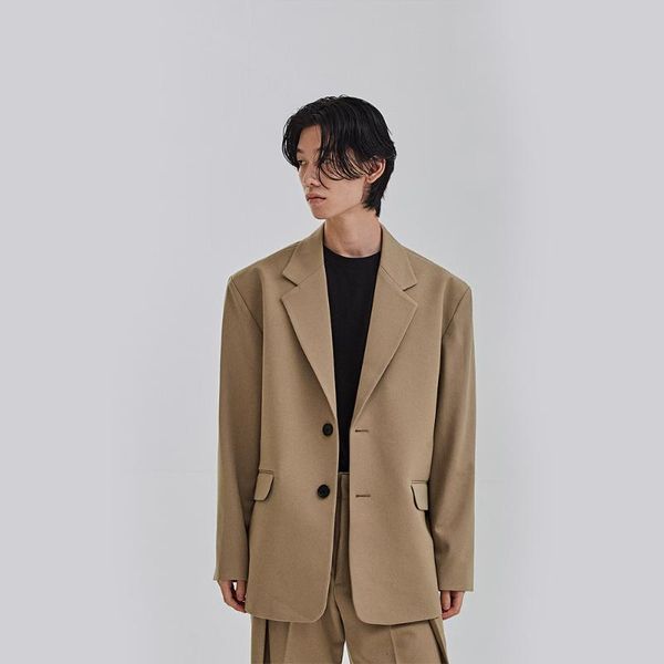

men's suits & blazers big shoulder handsome korean version ins casual loose suit 2021 fashion pad large size jacket, White;black