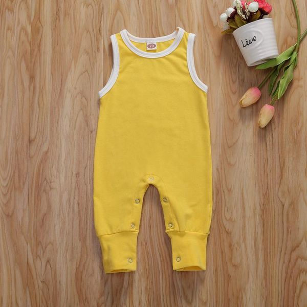 

jumpsuits 0-18m kids toddler infants sleeveless romper round neck clothes summer baby girls boys casual jumpsuit, Blue