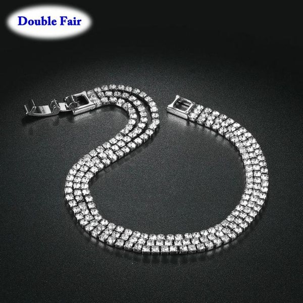 

charm bracelets tennis & bangles for women three-layer 6 color shining zircon crystal fashion christmas gift jewelry kc116m, Golden;silver