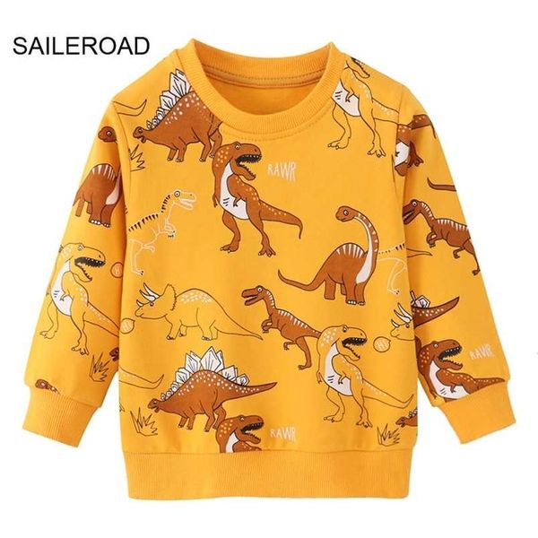 SAILEROAD Dinosaurier Jungen Sweatshirts Baumwolle Baby Mädchen Kleidung Kinder Kleidung Kinder Hoodies Sweatshirt Herbst 211111