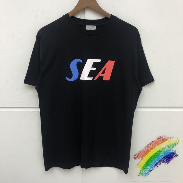 

t shirts ss sea and wind t-shirt men tees retro streetwear tess, White;black