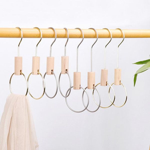

hangers & racks 10pcs/lot iron round scarf hanger wall mounted towel ring belt metal clothes hook for scarves ties accessories