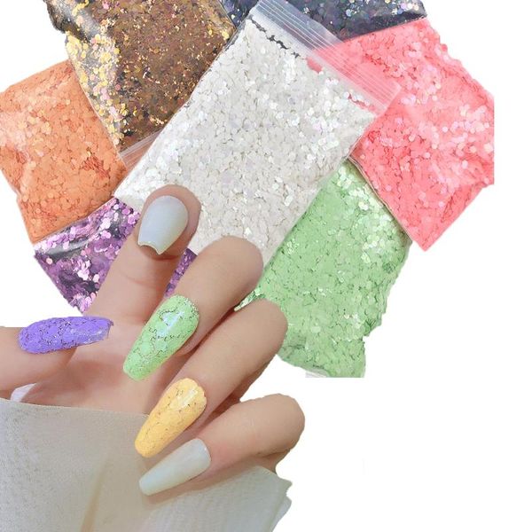 

nail glitter 50g neon powders, mermaid gradient iridescent flakes,chunky sequins mixed bundle packs chunky color shifting, Silver;gold