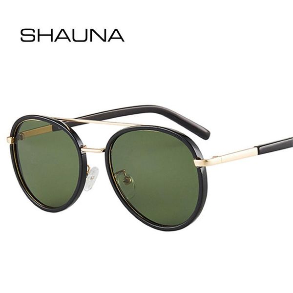 

sunglasses shauna retro double bridges round women fashion clear lens glasses frames men trending sun shades uv400, White;black