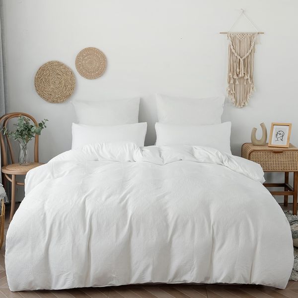 

bedding sets 3d geometric duvet cover  size white color bedclothes comforter king sets with pillowcase for adults family 2ru4