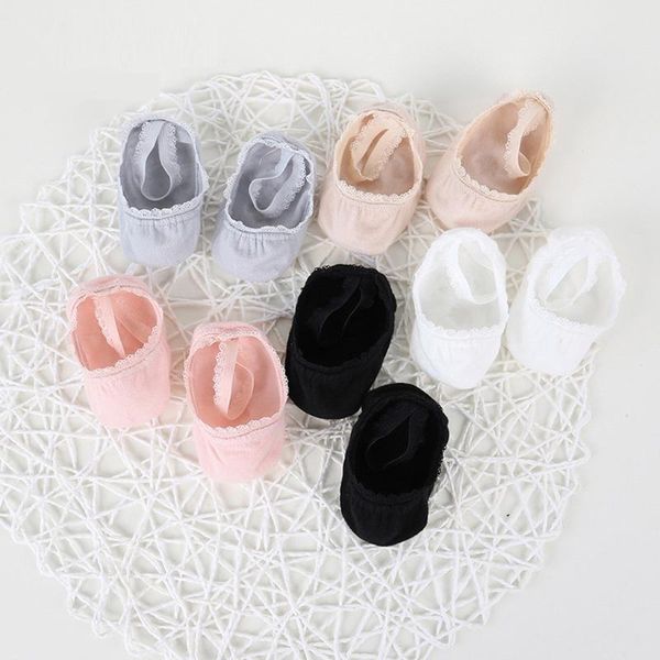 

socks infant born baby girl cotton lace inside solid ankle toddler causal kawaii anti slip skarpetki niemowlak, Pink;yellow