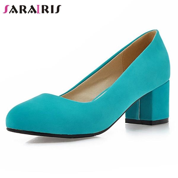 

dress shoes sarairis classic concise solid color pumps women elegant slip-on shallow ladies comfy office med chunky heels, Black