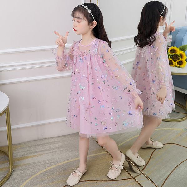 

girl princess dress mesh girls party dress kids pearls kid dress floral pattern clothes for girls 6 8 10 12 14, Red;yellow