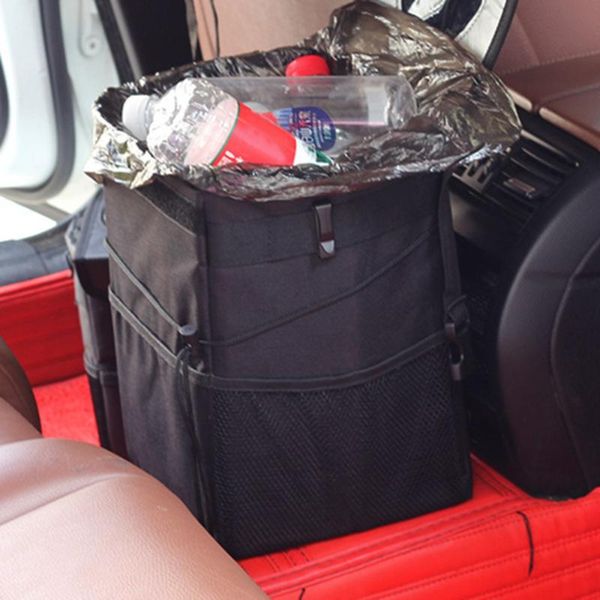

multifunctional large capacity waterproof foldable auto products car trash can chair back hanging storage box bag(black) other interior acce