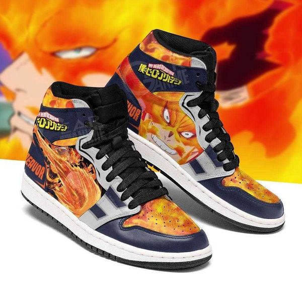 

enji todoroki endeavor my sneakers hero academia anime shoes