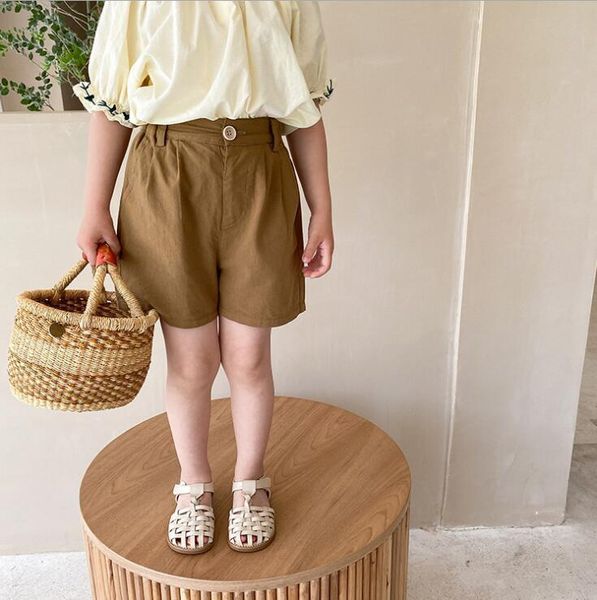 

shorts 2021 girls boys cotton summer fashion kids 1-7 years yu666, Black