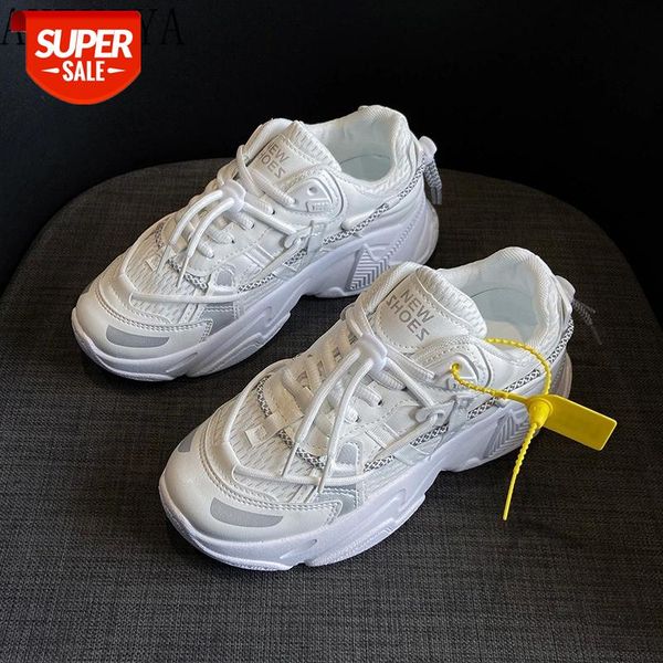 

women vulcanized chunky sneakers fashion korean black white platform shoes thick sole casual running zapatos de mujer #ph2g