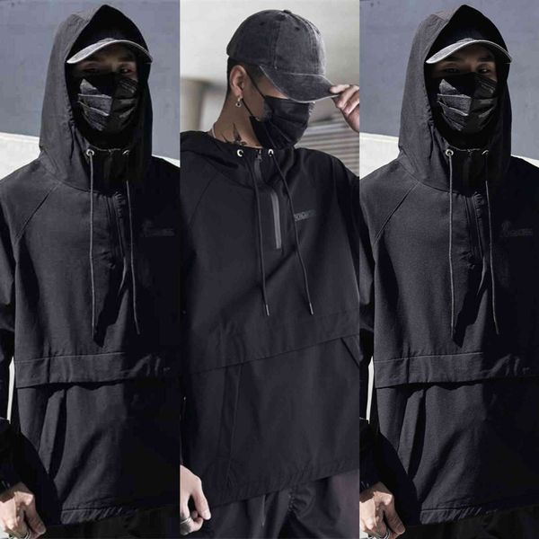 

11 bybb's dark hip hop ninja jacket jassen side rits cargo streetwear tactical function 2021ss hoody windjack s 2521, Black;green