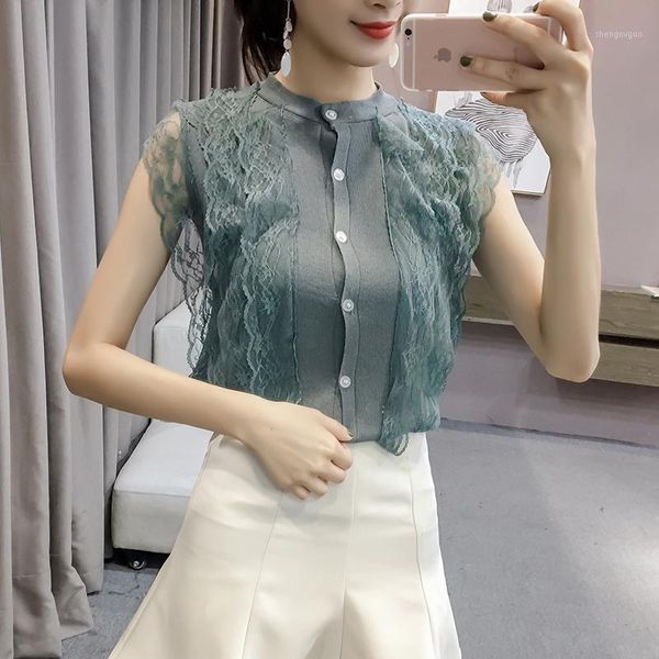 

summer women clothing lace short sleeved blouses solid slim sweet lady style fashion blouse shirt women's & shirts, White
