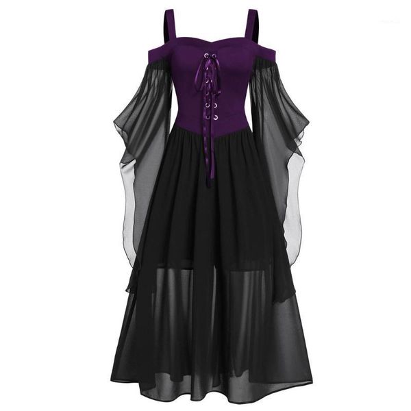 

elegant gothic dress women off shoulder punk female halloween 2021 butterfly sleeve aesthetic plus size clothes ladies casual dresses, Black;gray