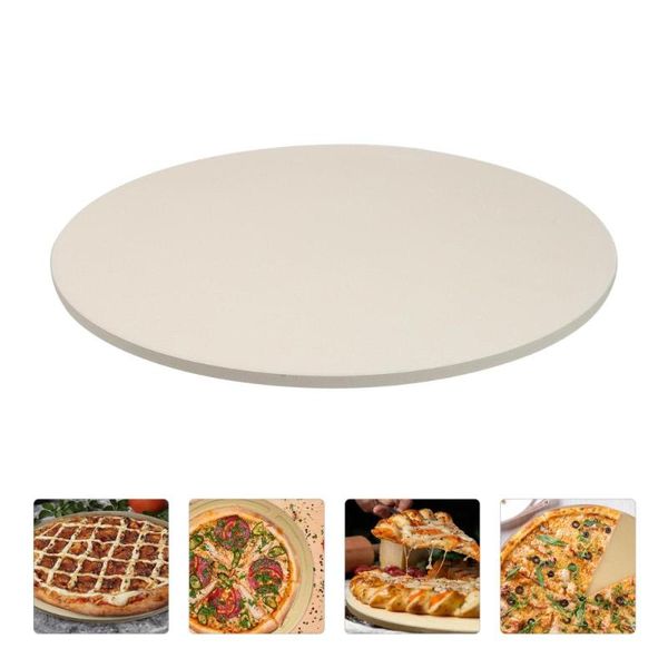 

pans 1pc heat resistant cordierite pizza pan baking for home (white)