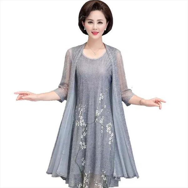 

summer cotton linen 2 women dresses piece set cardigan plus size 3xl 4xl 5xl party midi elegant vintage robe femme, Black;gray