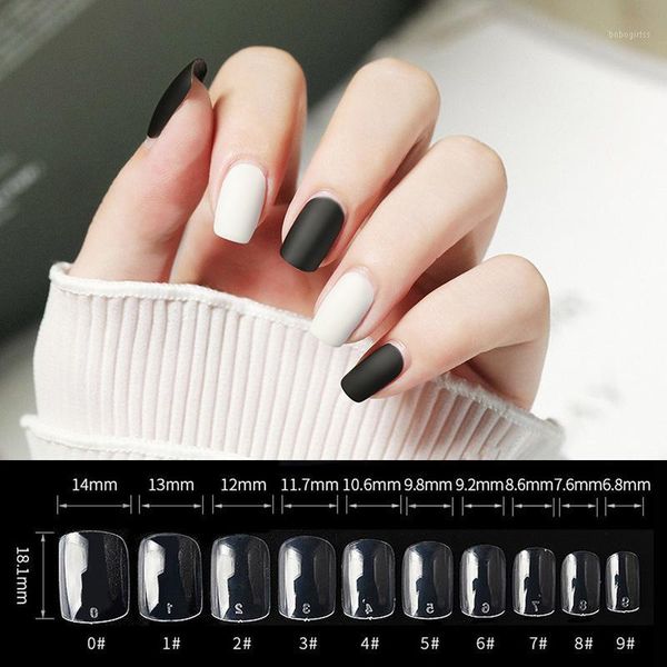

100pcs/box short nails square fake acrylic set full cover false nail tips manicure faux press on1, Red;gold