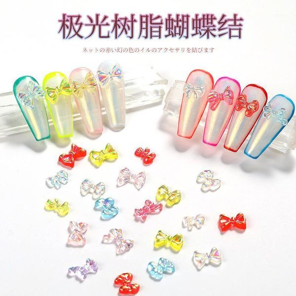 

bow nail decoration ins net red aurora magic color three dimensional butterfly accessories diy art equipment1, Silver