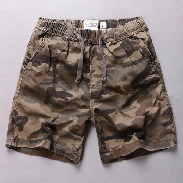 

men's shorts summer cotton plus size men camouflage casual running elastic beach short pants knee length pockets sweathshorts, White;black