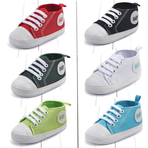 

first walkers classic canvas born baby boys girls infant babies toddler soft sole anti-slip shoes casual crib